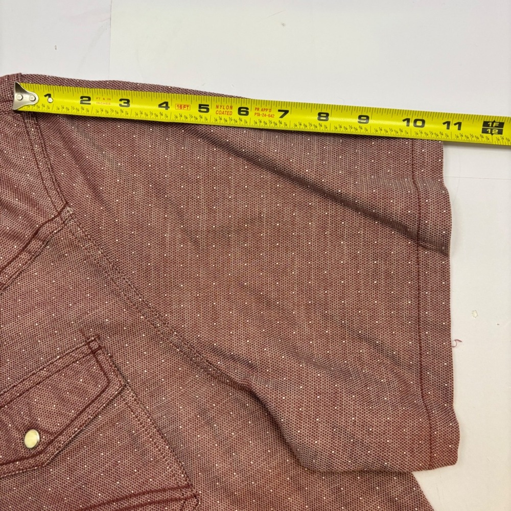 Cody James Mens 2XL Red Micro Dot Short Sleeve Pearl Snap Western Shirt - Picture 9 of 10